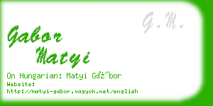 gabor matyi business card